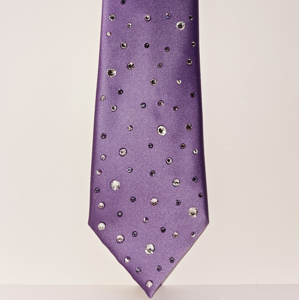 Purple Rhinestone Tie - Picture 4 of 7
